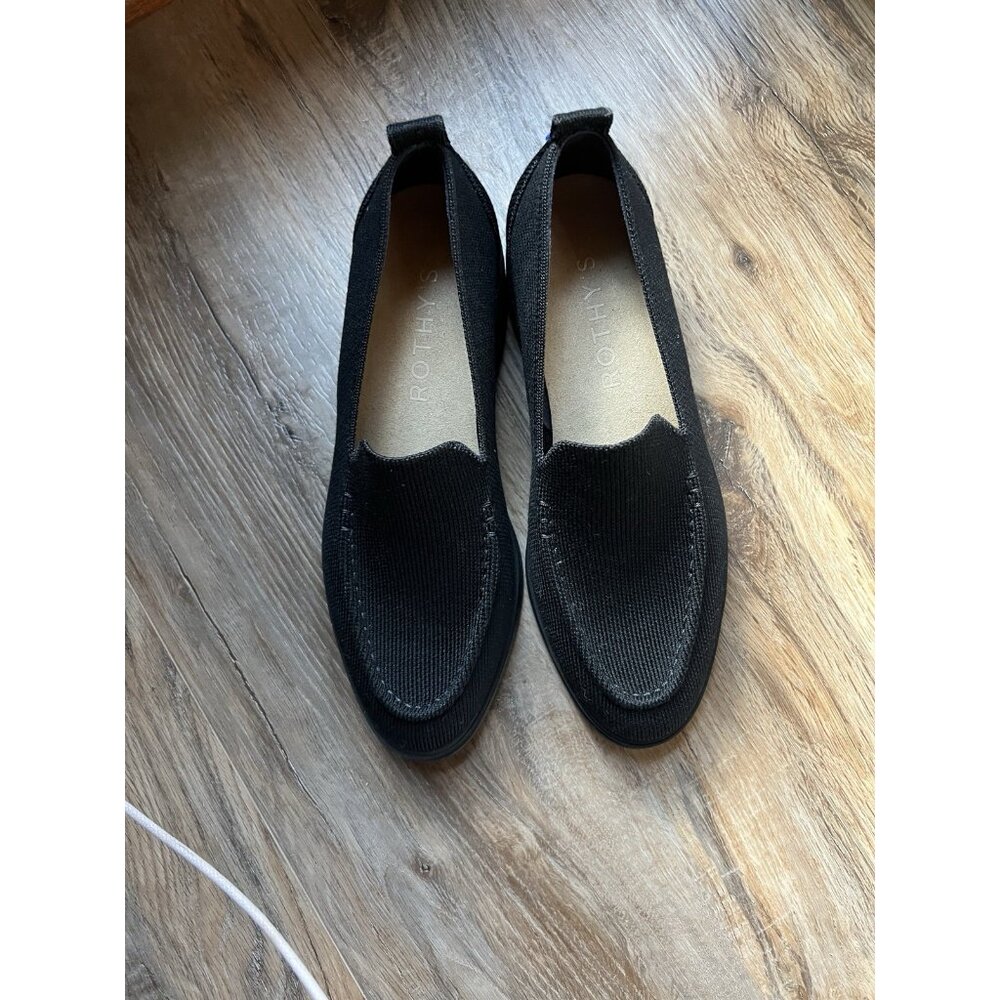 Rothy’s Lug Loafer Onyx Black Merino Wool Slip-ons Sz 6.5 - Picture 6 of 11
